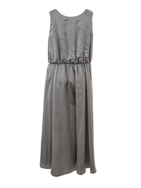 Thumbnail for Elegant Silk Grey Dungarees Dress