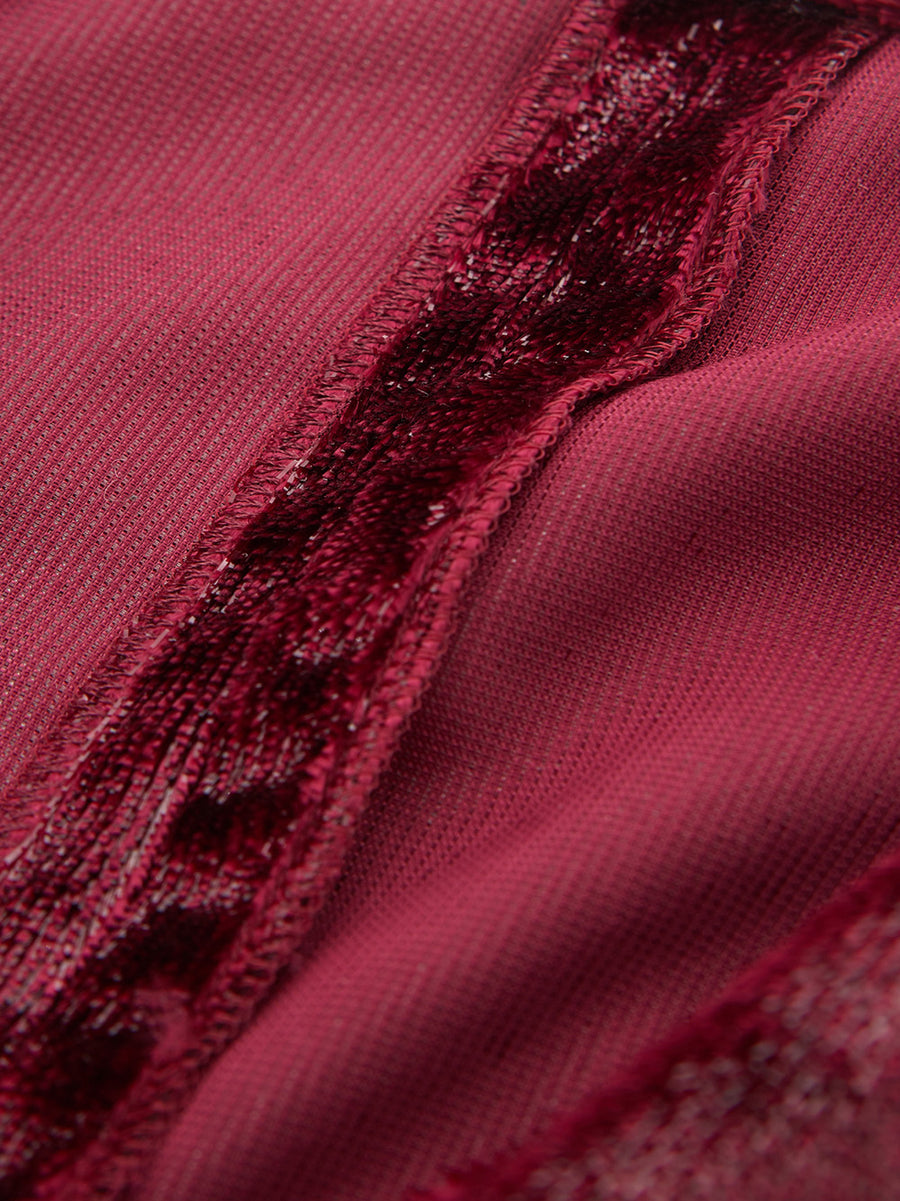 Bordeaux Velvet Elegance Long Dress