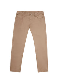 Thumbnail for Chic Beige Cotton Regular Fit Trousers