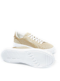 Thumbnail for Off Road Gold Glitter Platform Sneakers