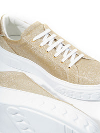 Thumbnail for Off Road Gold Glitter Platform Sneakers