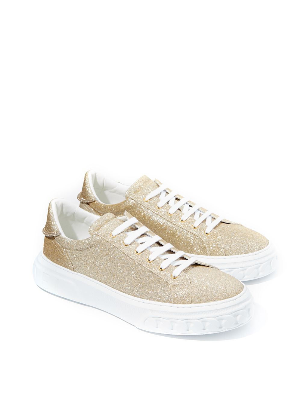 Off Road Gold Glitter Platform Sneakers