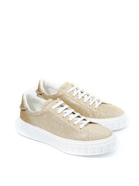 Thumbnail for Off Road Gold Glitter Platform Sneakers