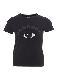 Thumbnail for Elegant Black Velvet Eye Tee - Pure Cotton