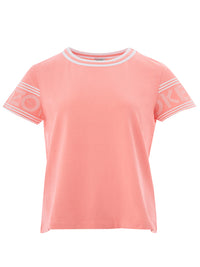 Thumbnail for Elegant Pink Logo Sleeve Tee for Stylish Males