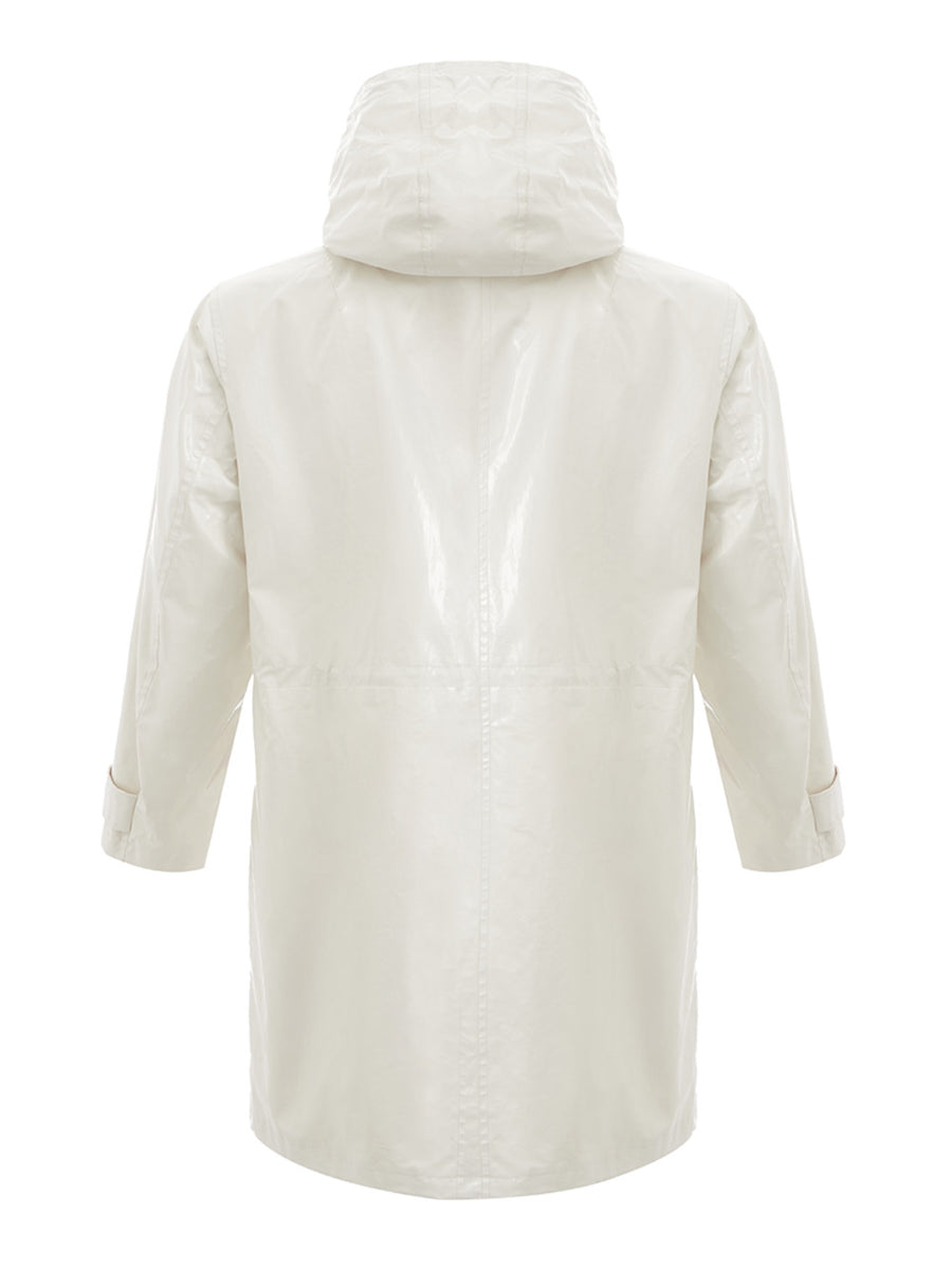 Chic White Couture Raincoat