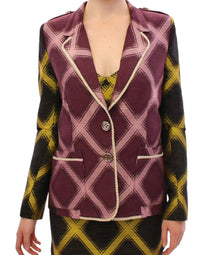 Thumbnail for Purple checkered blazer jacket