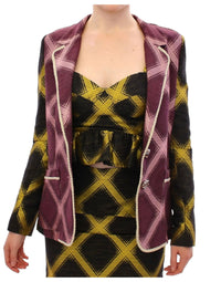 Thumbnail for Purple checkered blazer jacket