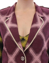 Thumbnail for Purple checkered blazer jacket