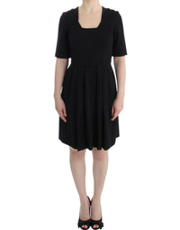 Thumbnail for Black short sleeve venus dress