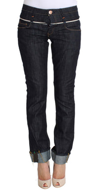 Thumbnail for Elegant Straight Leg Dark Blue Jeans