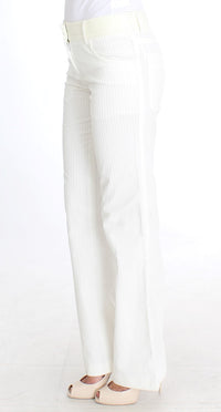 Thumbnail for Chic White Striped Straight Fit Pants