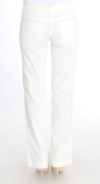 Thumbnail for Chic White Striped Straight Fit Pants