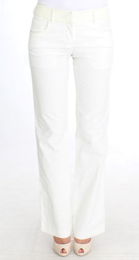 Thumbnail for Chic White Striped Straight Fit Pants