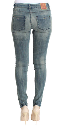 Thumbnail for Blue Wash Cotton Stretch Skinny Slim Tight Fit Jeans