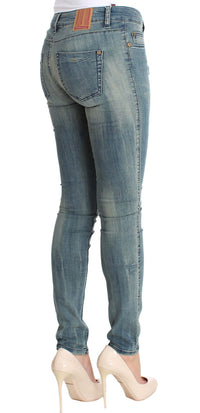 Thumbnail for Blue Wash Cotton Stretch Skinny Slim Tight Fit Jeans
