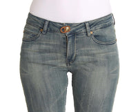 Thumbnail for Blue Wash Cotton Stretch Skinny Slim Tight Fit Jeans