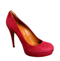 Thumbnail for Women's Raspberry Suede Platform Pump Shoes