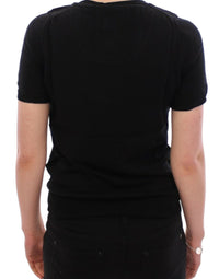 Thumbnail for Black crewneck cotton t-shirt