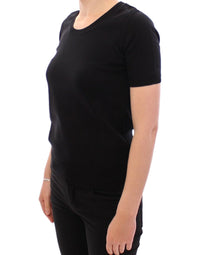 Thumbnail for Black crewneck cotton t-shirt