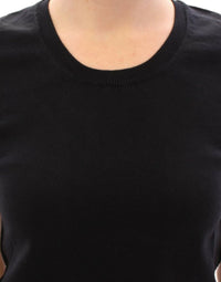 Thumbnail for Black crewneck cotton t-shirt