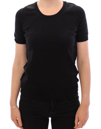 Thumbnail for Black crewneck cotton t-shirt