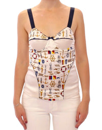 Thumbnail for White sailor motive tank top
