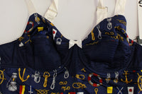 Thumbnail for Blue Sailor Motif Stretch Tank Top