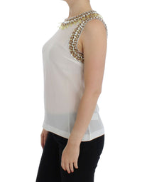 Thumbnail for White crystal embellished tank top
