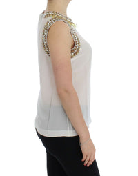 Thumbnail for White crystal embellished tank top