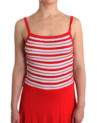 Thumbnail for Red striped jersey A-line dress