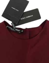 Thumbnail for Red 3/4 sleeve silk blouse