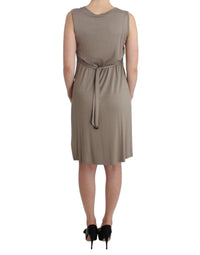 Thumbnail for Studded Sheath Knee-Length Dress in Beige