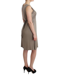 Thumbnail for Studded Sheath Knee-Length Dress in Beige