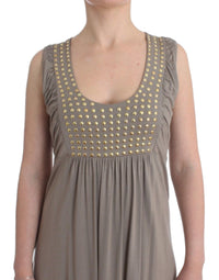 Thumbnail for Studded Sheath Knee-Length Dress in Beige