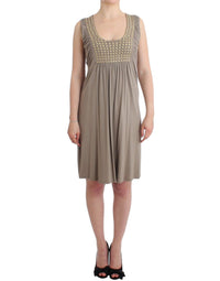 Thumbnail for Studded Sheath Knee-Length Dress in Beige