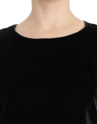 Thumbnail for Black velvet shortsleeved blouse