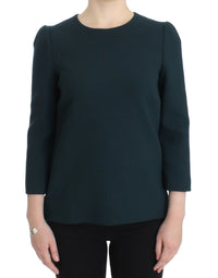 Thumbnail for Green 3/4 sleeve wool blouse