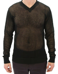 Thumbnail for Dark Green Runway Netz Pullover Netted Sweater