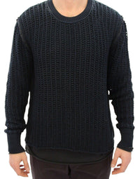 Thumbnail for Blue Runway Netz Pullover Netted Sweater