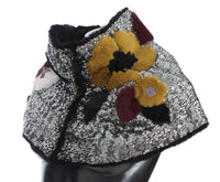 Thumbnail for Elegant Floral Sequined Fur Scarf