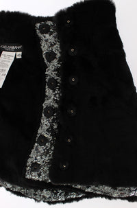 Thumbnail for Elegant Floral Sequined Fur Scarf