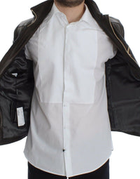 Thumbnail for Brown Lambskin Leather Zipper Jacket