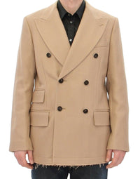 Thumbnail for Beige Double Breasted Coat Jacket