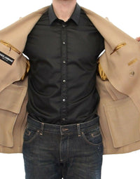 Thumbnail for Beige Double Breasted Coat Jacket