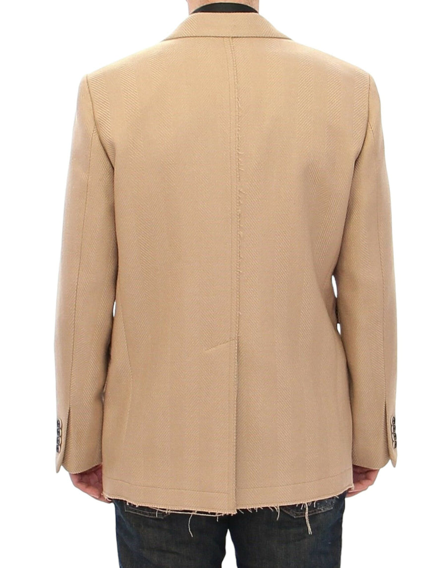 Beige Double Breasted Coat Jacket