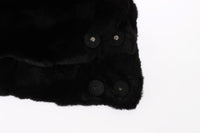 Thumbnail for Chic Black Weasel Fur Hooded Scarf Wrap