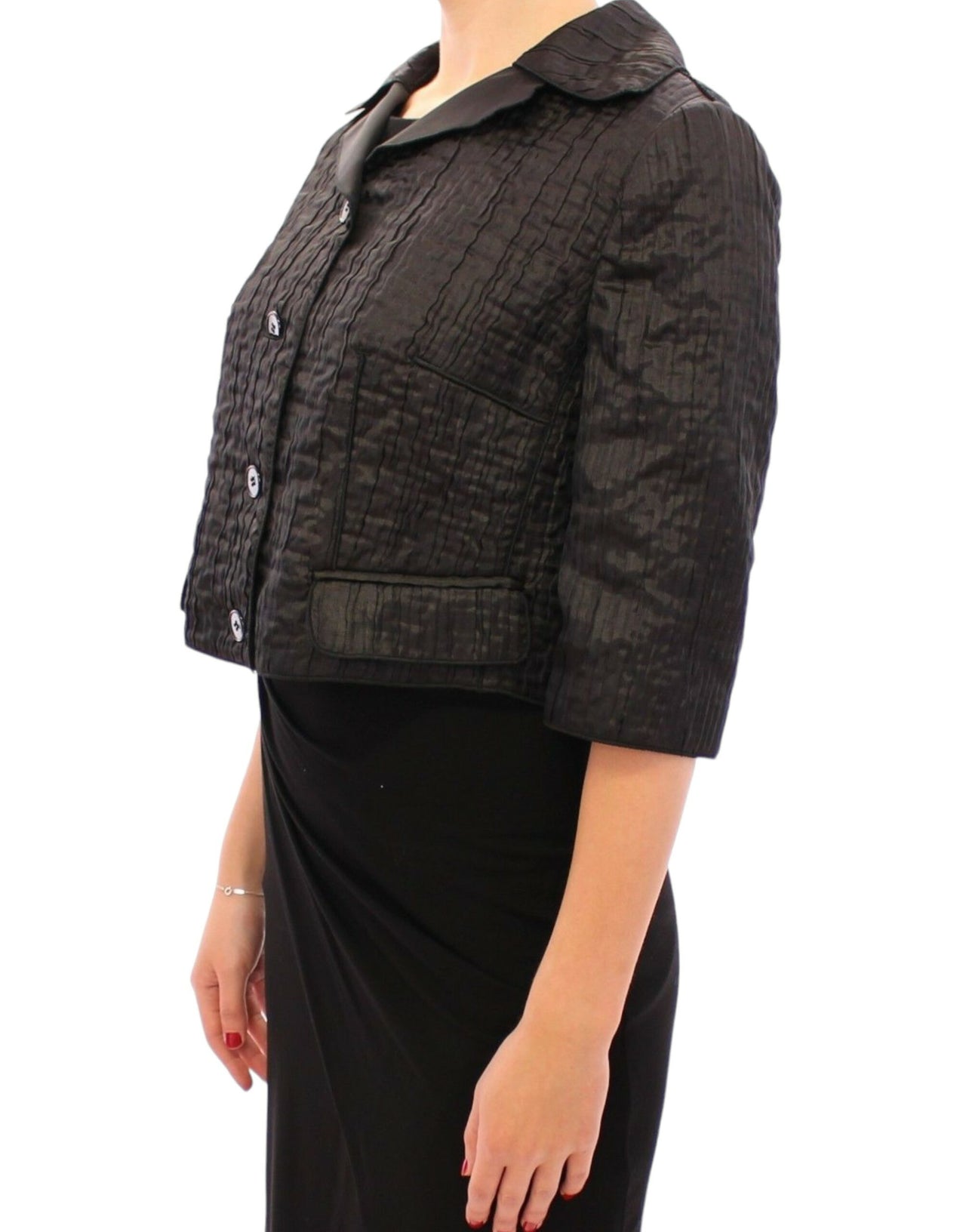 Black Short Bolero Shrug Jacket Coat