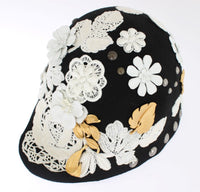 Thumbnail for Elegant Black Floral Wool Cloche Hat