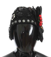 Thumbnail for Elegant Black Crystal-Adorned Cloche Hat